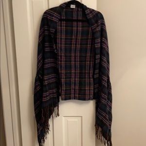 J Crew Open Tartan Cape